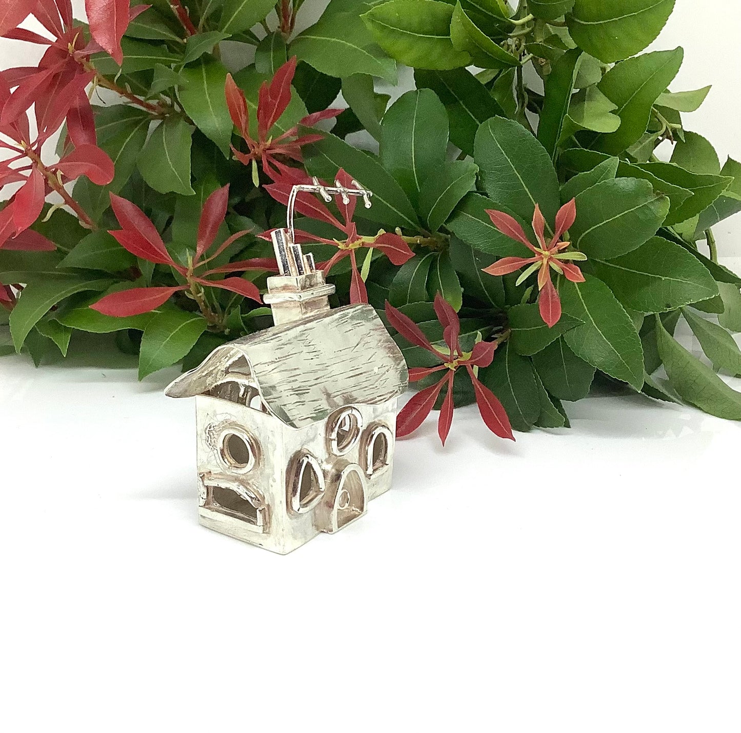 Sterling silver Christening cottage box