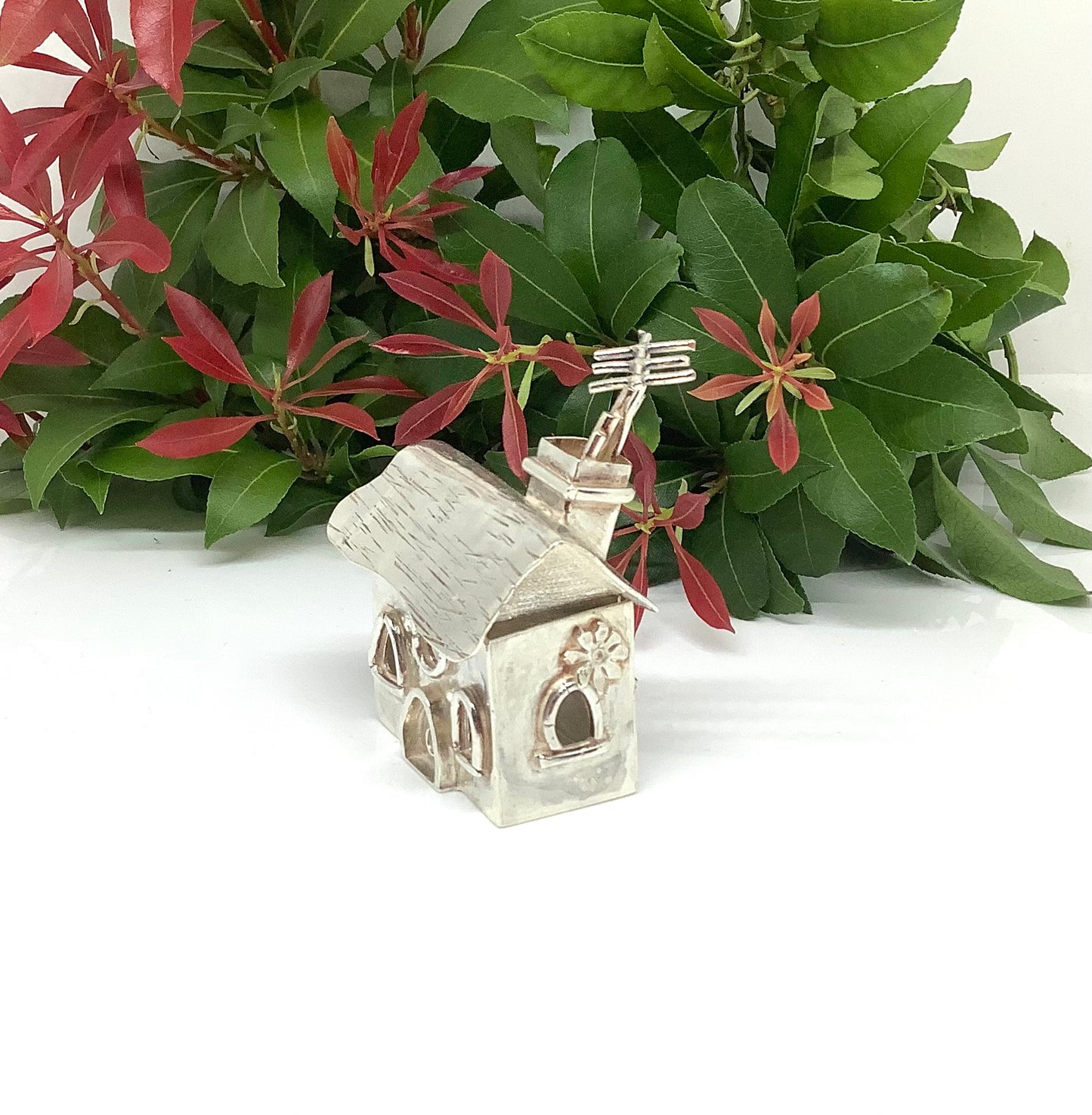 Sterling silver Christening cottage box