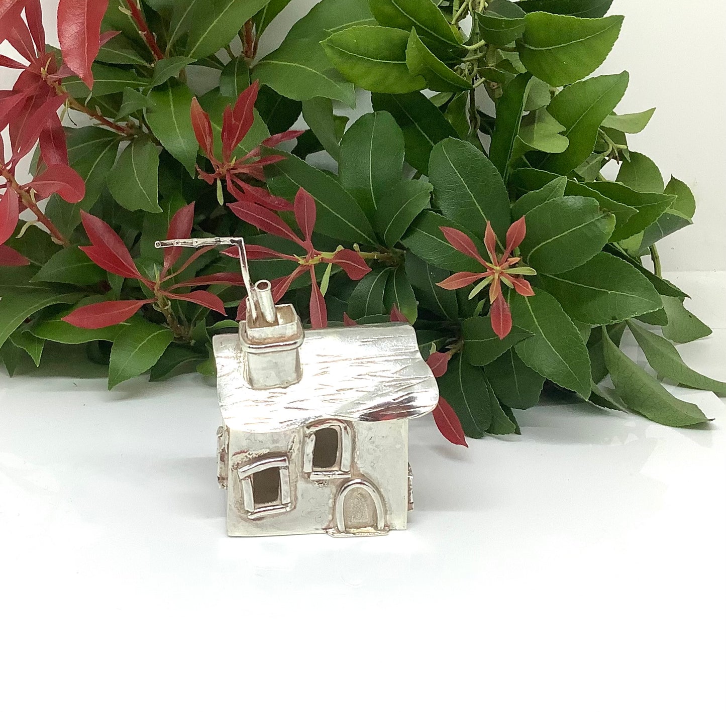 Sterling silver Christening cottage box