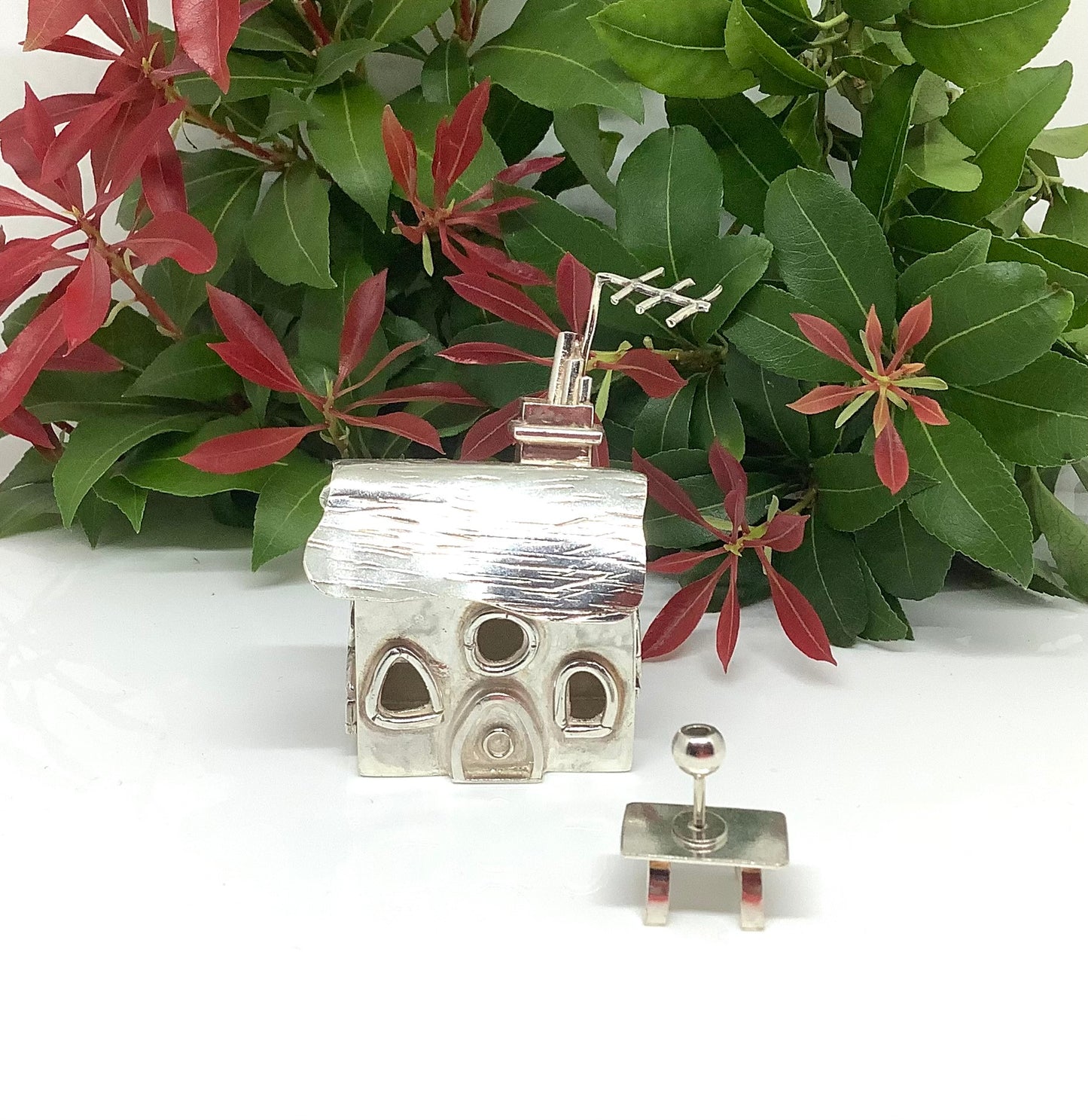 Sterling silver Christening cottage box